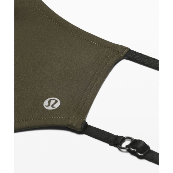 Lululemon Unisex OS Double Strap Face Mask *Ultralu in Dark Olive - Picture 4 of 10